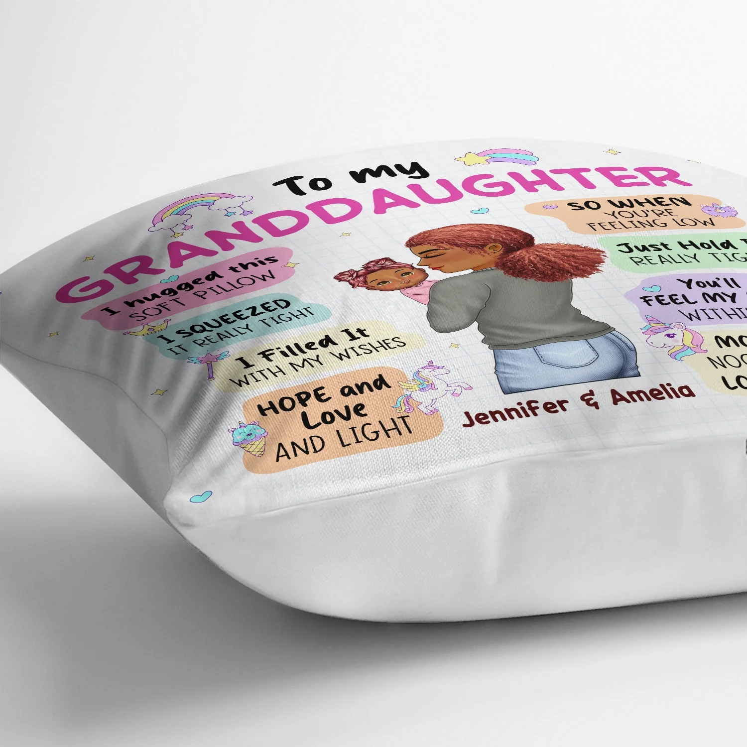 Hugged This Soft Pillow - Gift For Granddaughter, Grandson, Kids - Personalized Pillow - Image 3