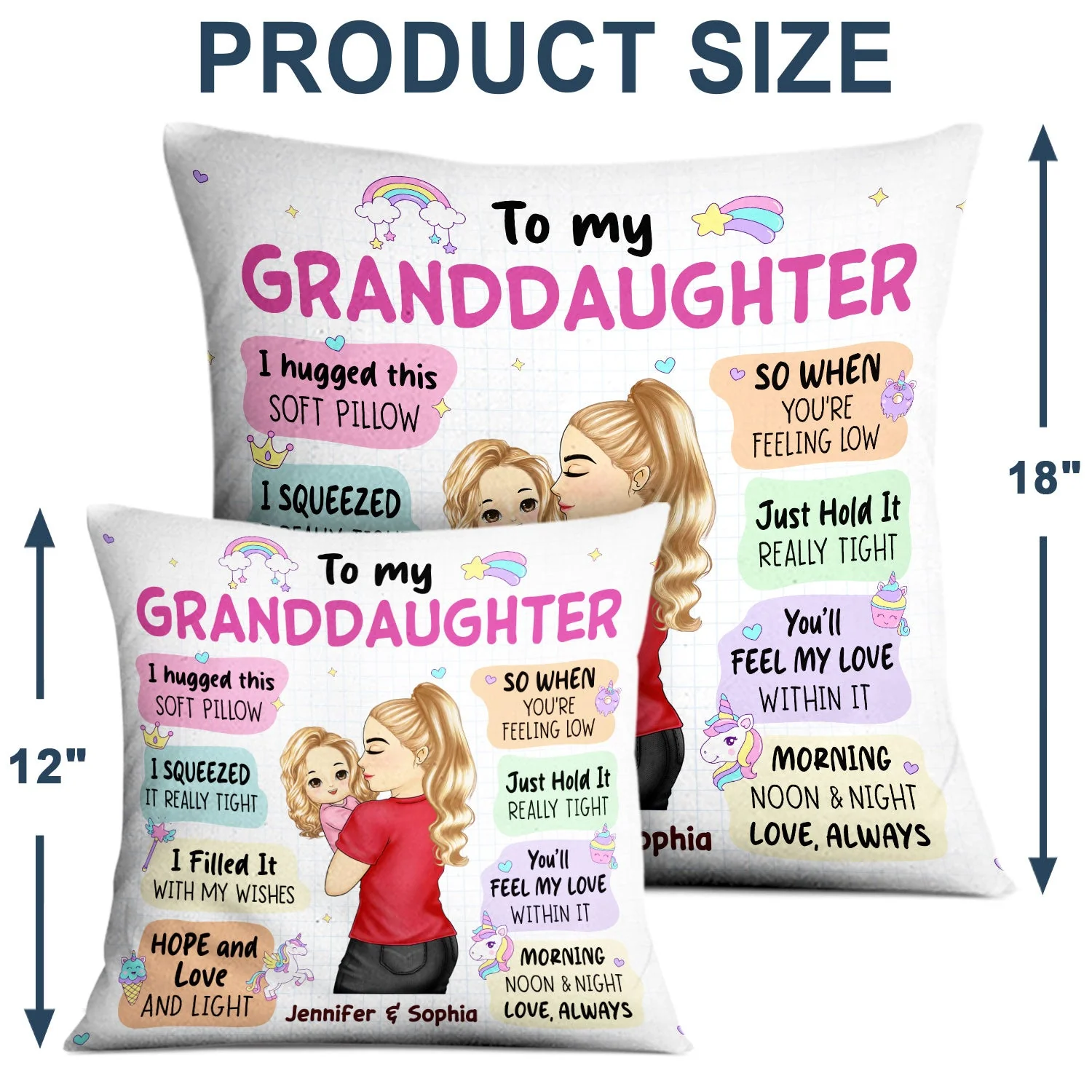 Hugged This Soft Pillow - Gift For Granddaughter, Grandson, Kids - Personalized Pillow - Image 4