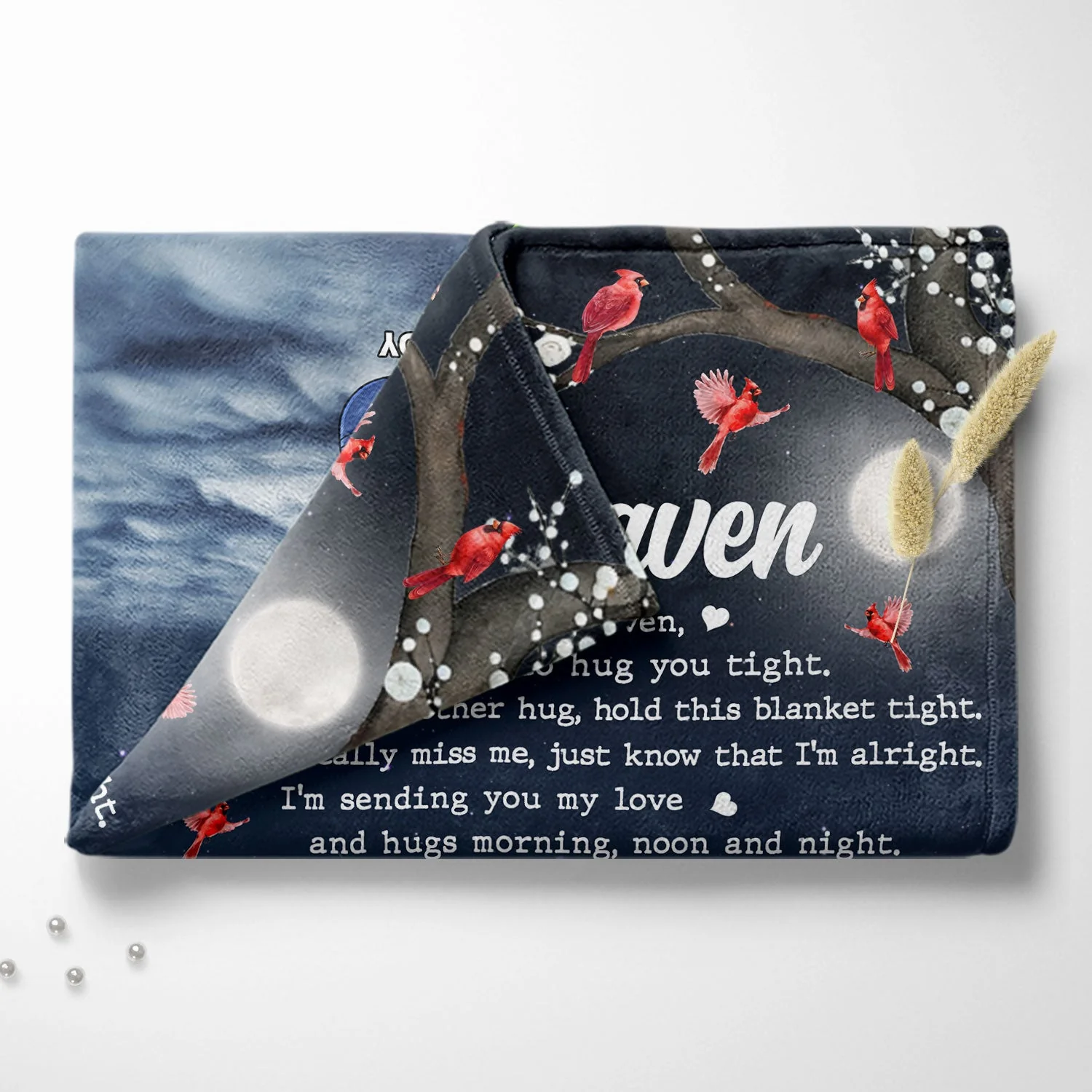 Hugs From Heaven Memorial - Sympathy Gift To Comfort Those Grieving The Loss Of A Loved One - Personalized Fleece Blanket - Image 8