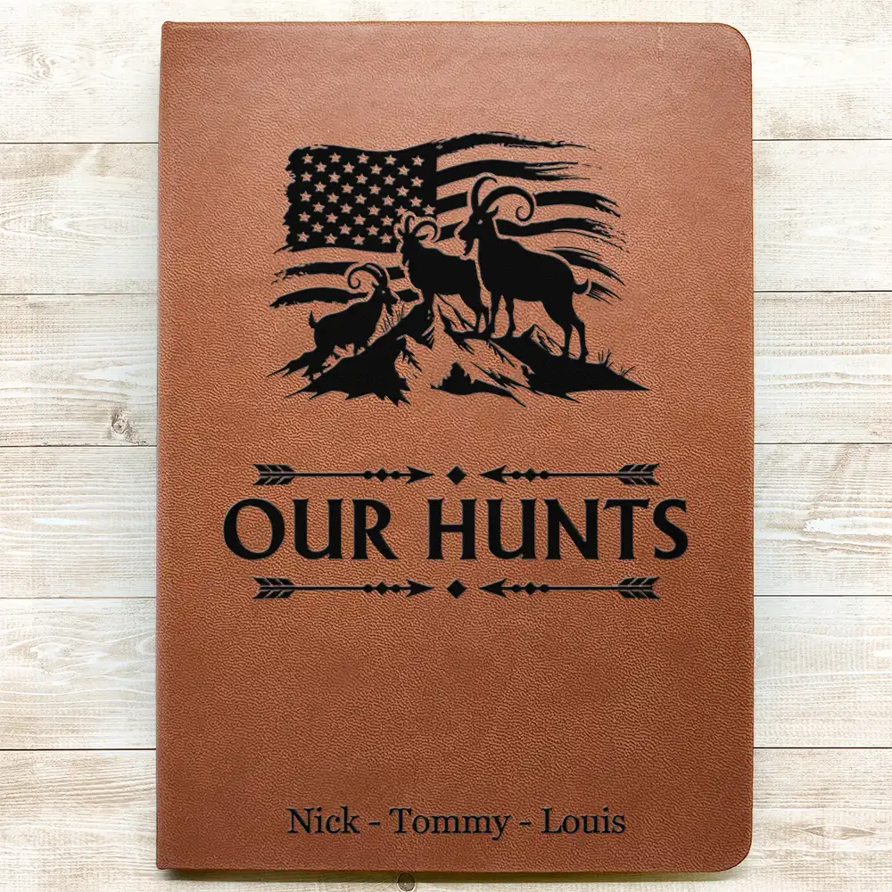 Hunting Adventures Journal Log Gift For Hunting Lovers - Personalized Leather Journal - Image 3