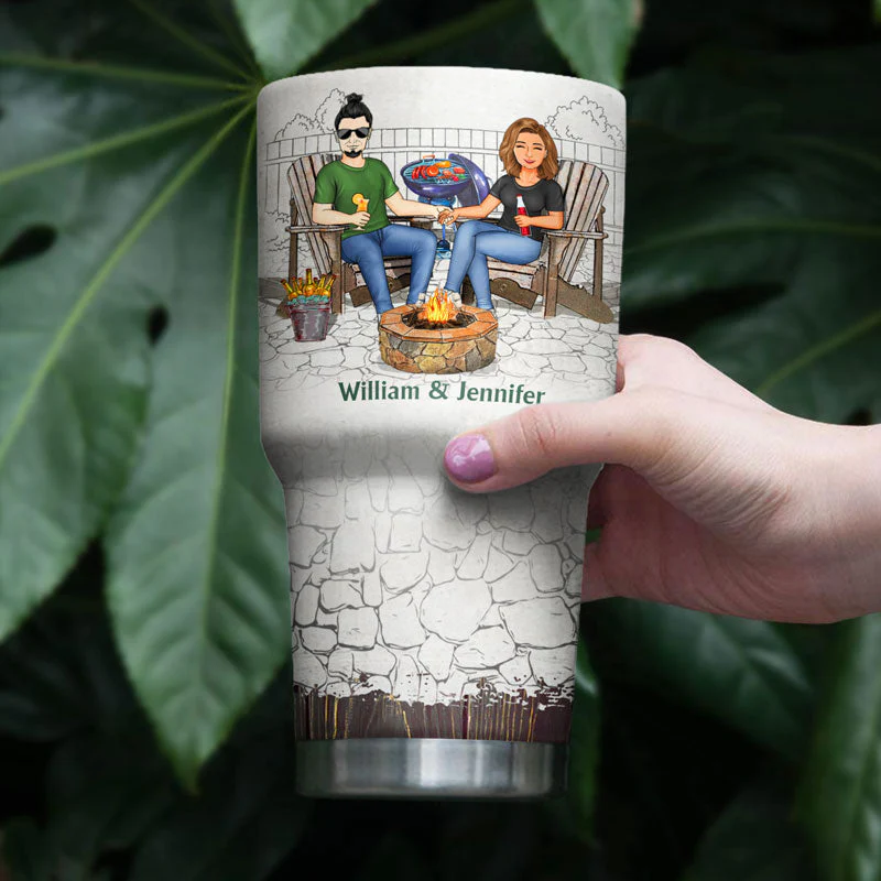 Husband And Wife Drinking Buddies For Life Grilling Couple - Couple Gift - Personalized Custom 30 Oz Tumbler - Image 4