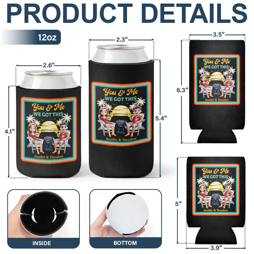 Husband And Wife Drinking Buddies For Life - Personalized Can Cooler Sleeve - Image 4