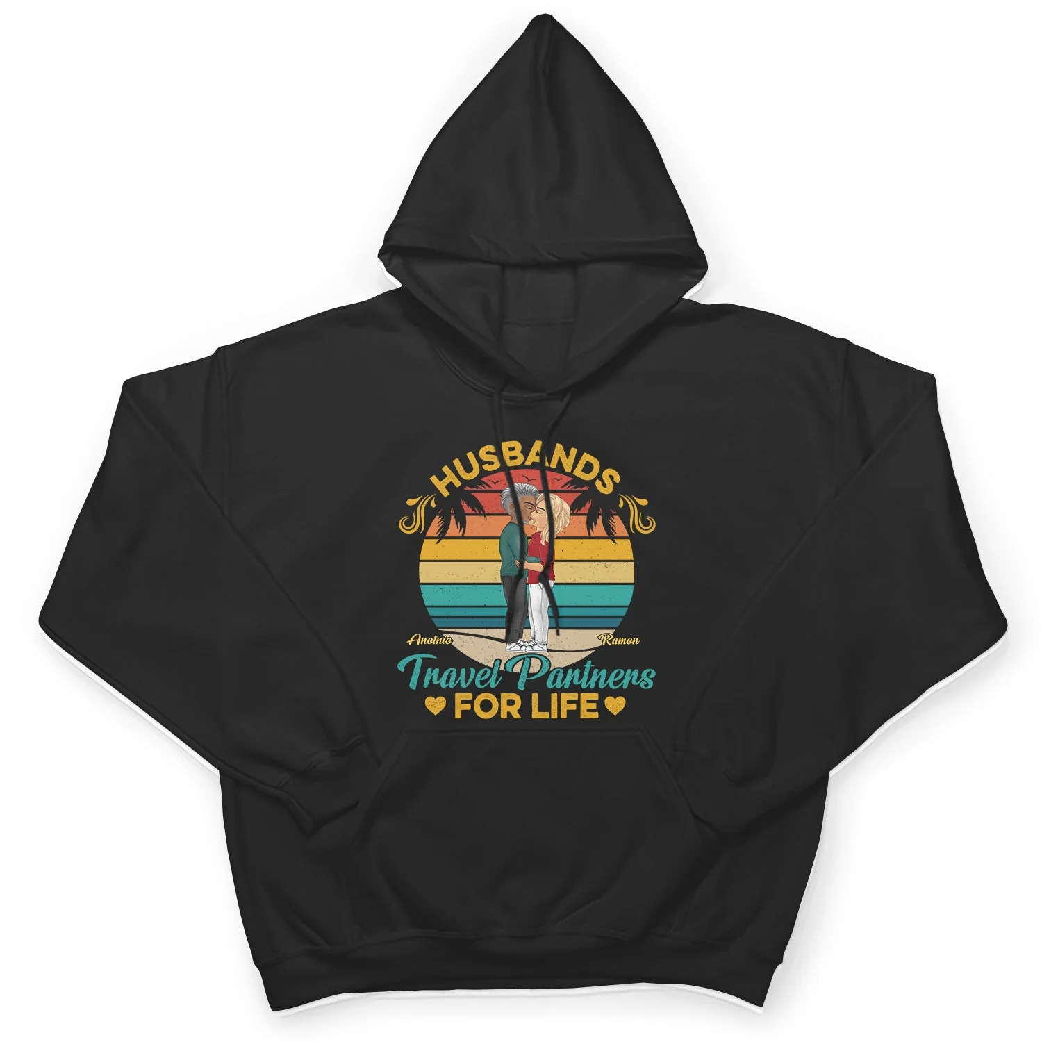 Husband And Wife Travel Partners For Life Beach Traveling Couple - Birthday, Loving, Anniversary Gift For Spouse, Hubby, Wifey, Boyfriend, Girlfriend - Personalized T Shirt - Image 4