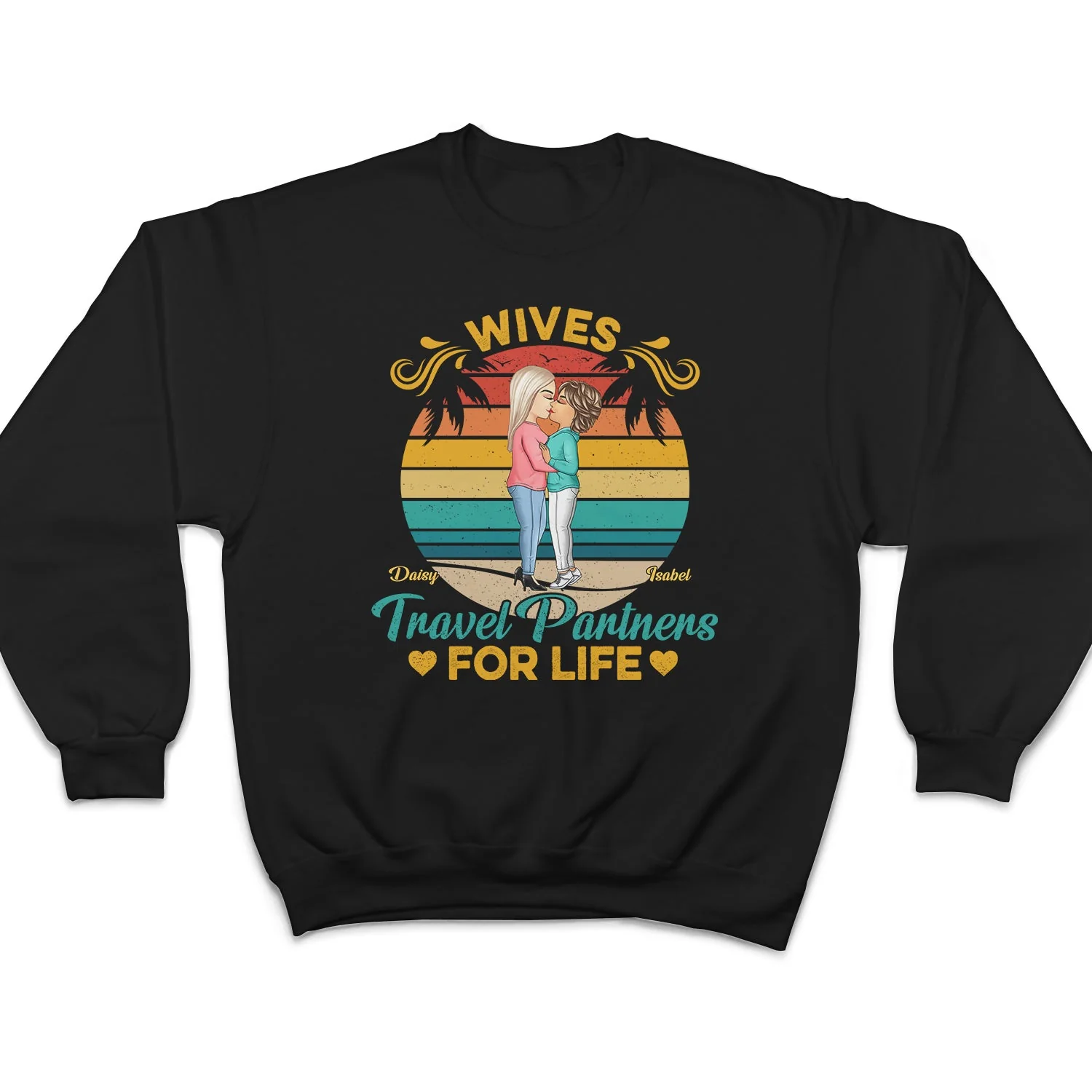Husband And Wife Travel Partners For Life Beach Traveling Couple - Birthday, Loving, Anniversary Gift For Spouse, Hubby, Wifey, Boyfriend, Girlfriend - Personalized T Shirt - Image 5