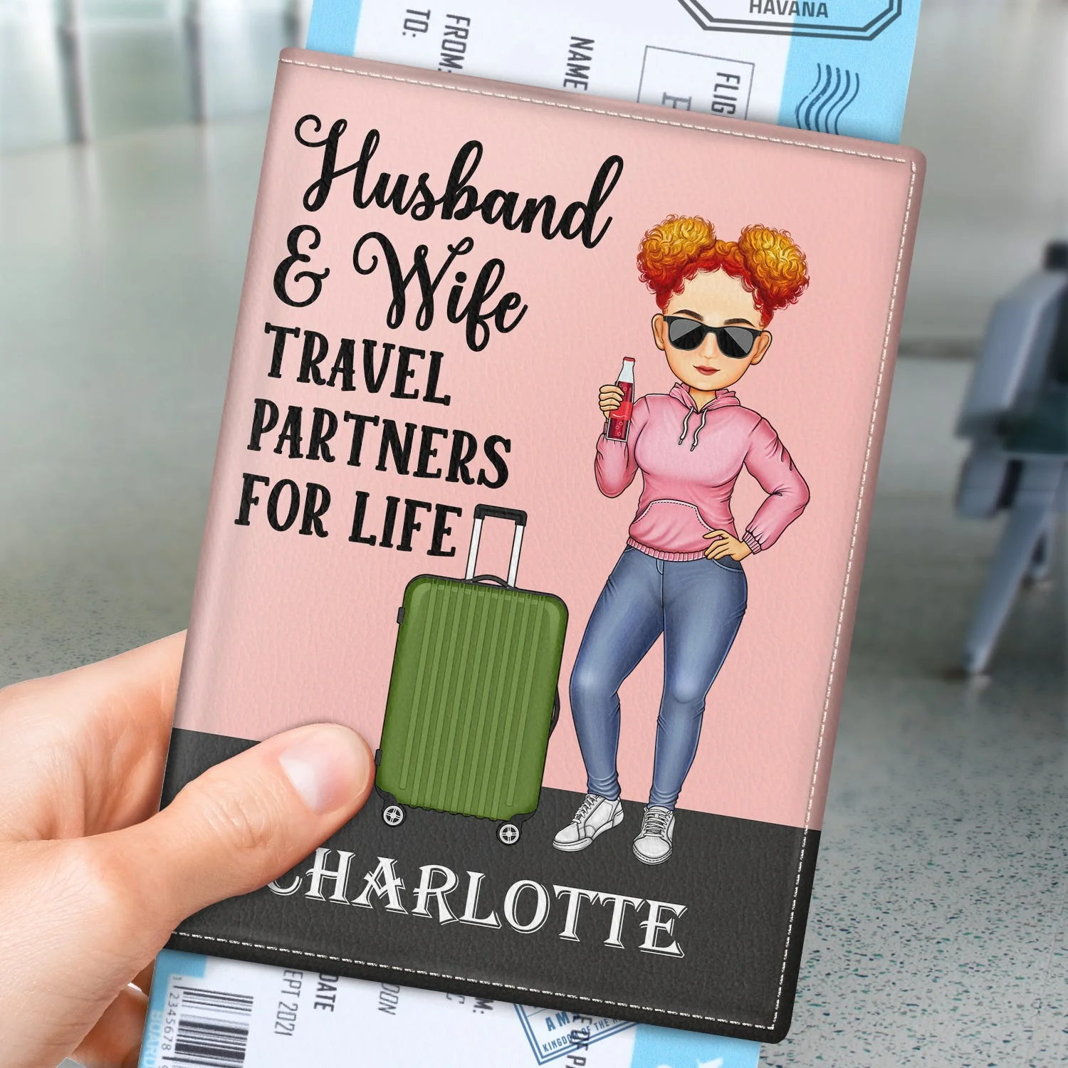 Husband And Wife Travel Partners For Life Traveling - Anniversary, Vacation, Funny Gift For Couples, Family, Husband, Wife - Personalized Passport Cover, Passport Holder - Image 3