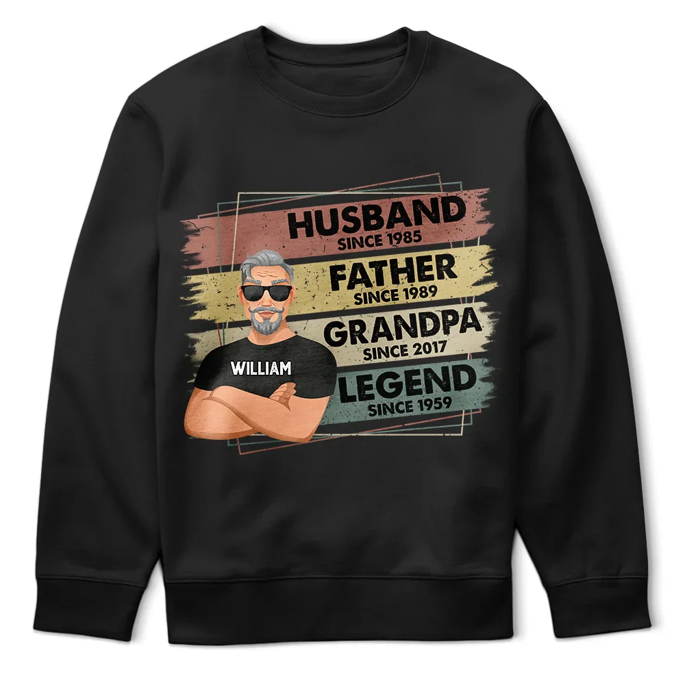 Husband Father Grandpa Legend - Personalized T Shirt - Image 5