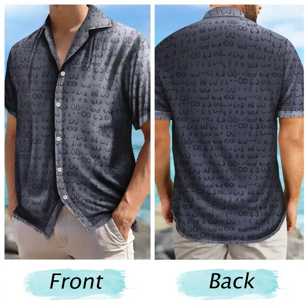 Husband Summer Vibe Hidden Funny Naughty Pattern - Personalized Hawaiian Shirt - Image 5