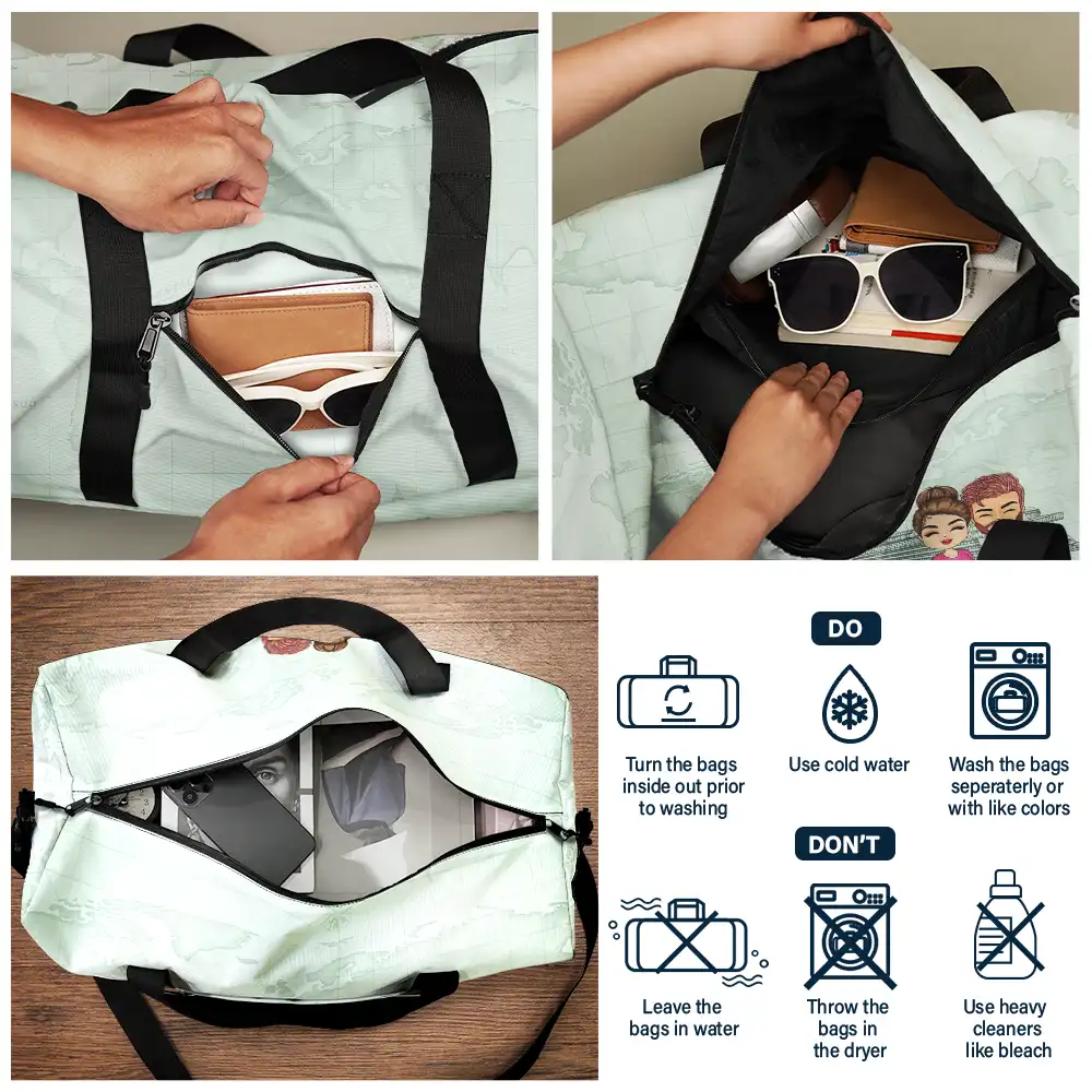 Husband & Wife Cruising Partners For Life - Personalized Duffle Bag - Image 5