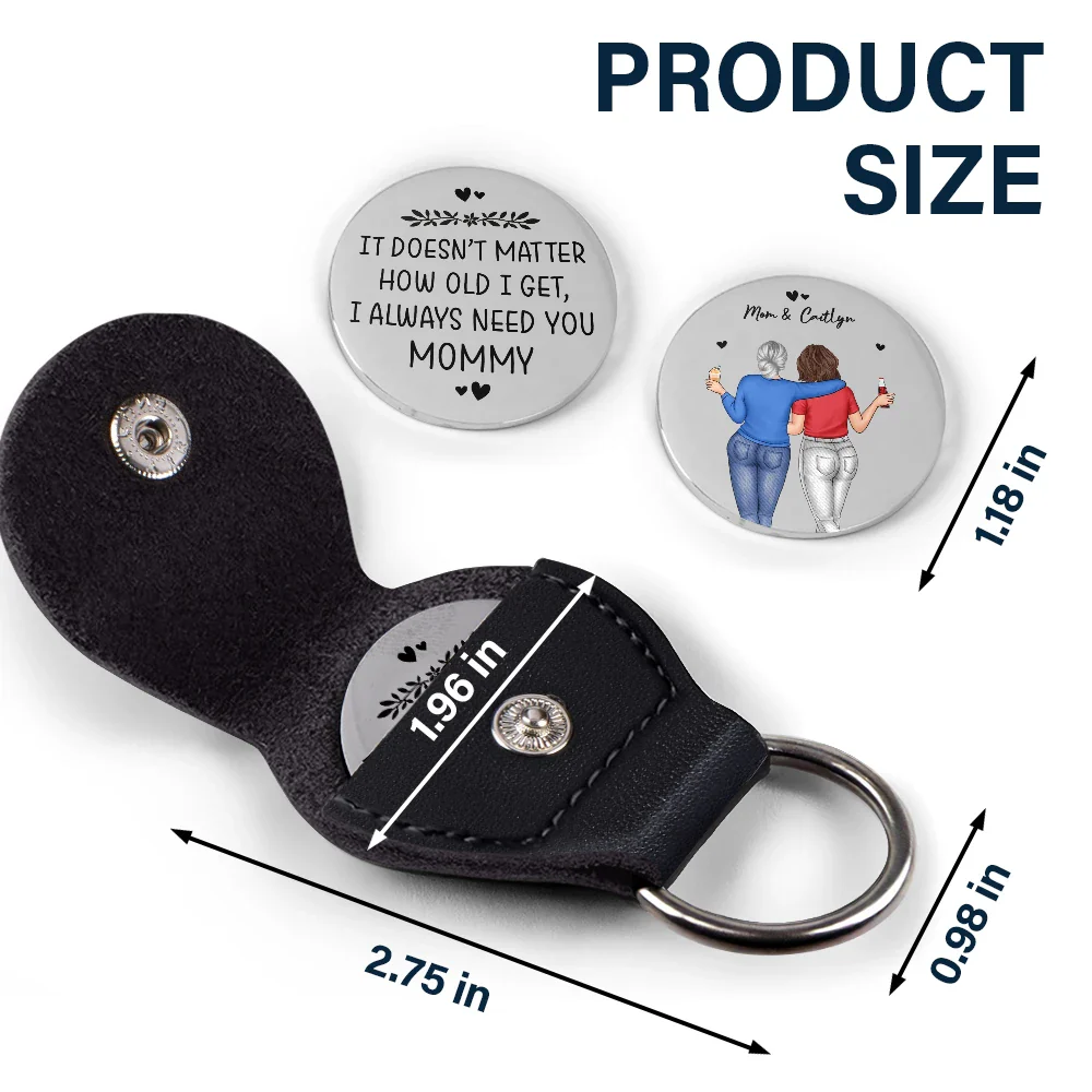 I Always Need You Mom - Personalized Leather Pocket Hug - Image 5