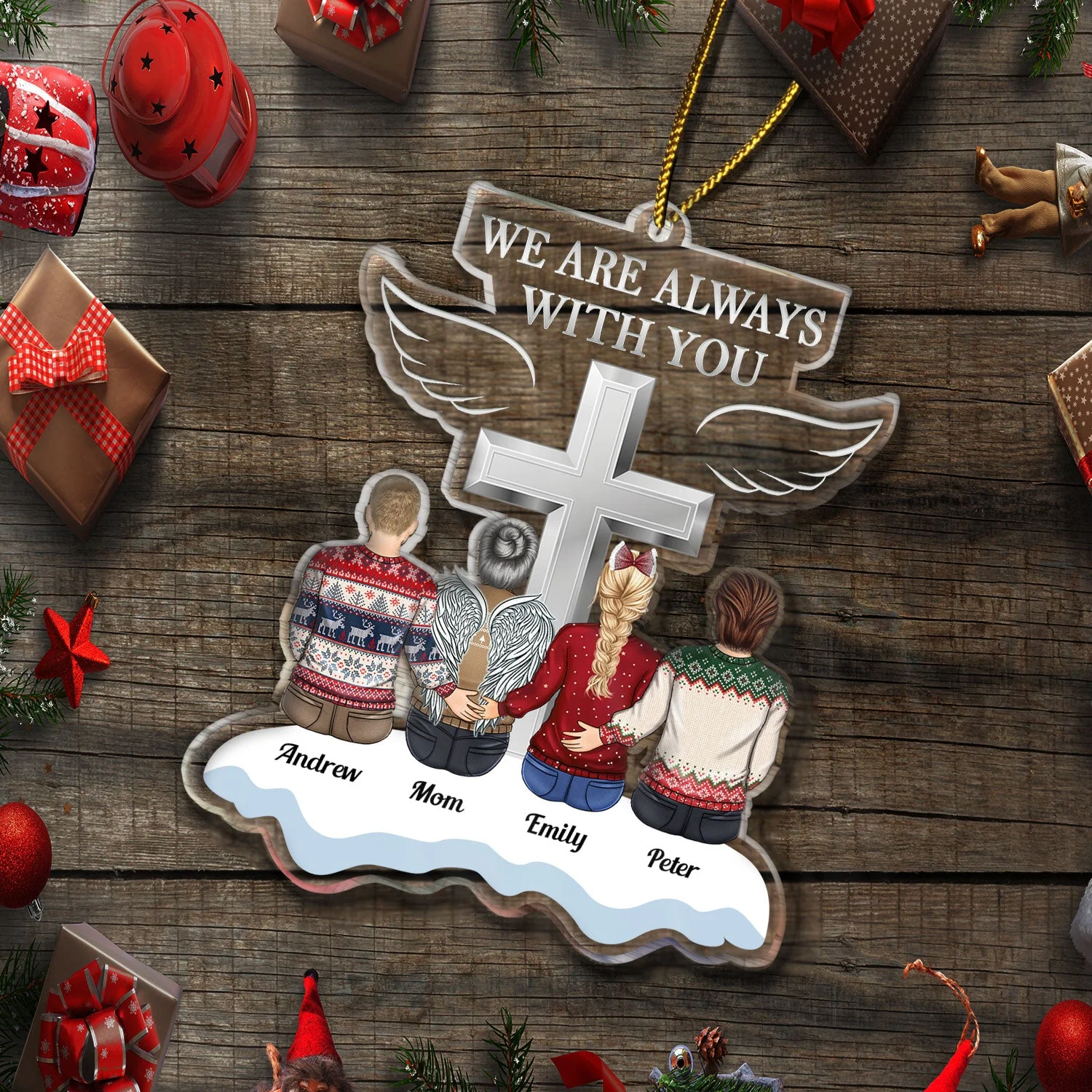I Am Always With You - Christmas Keepsake, Memorial Gift For Family - Personalized Cutout Acrylic Ornament - Image 6