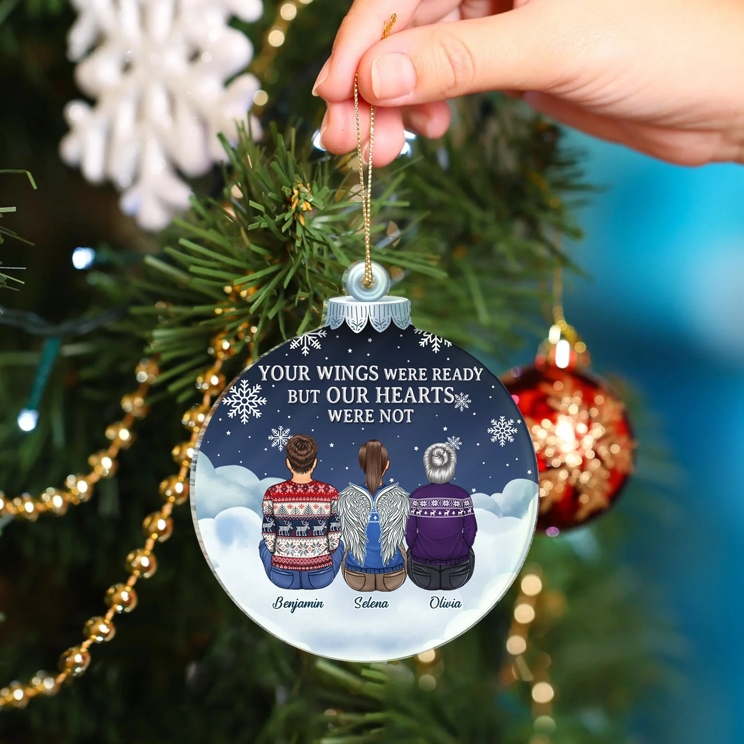 I Am Always With You - Christmas Memorial Gift For Family - Personalized Custom Shaped Acrylic Ornament - Image 4
