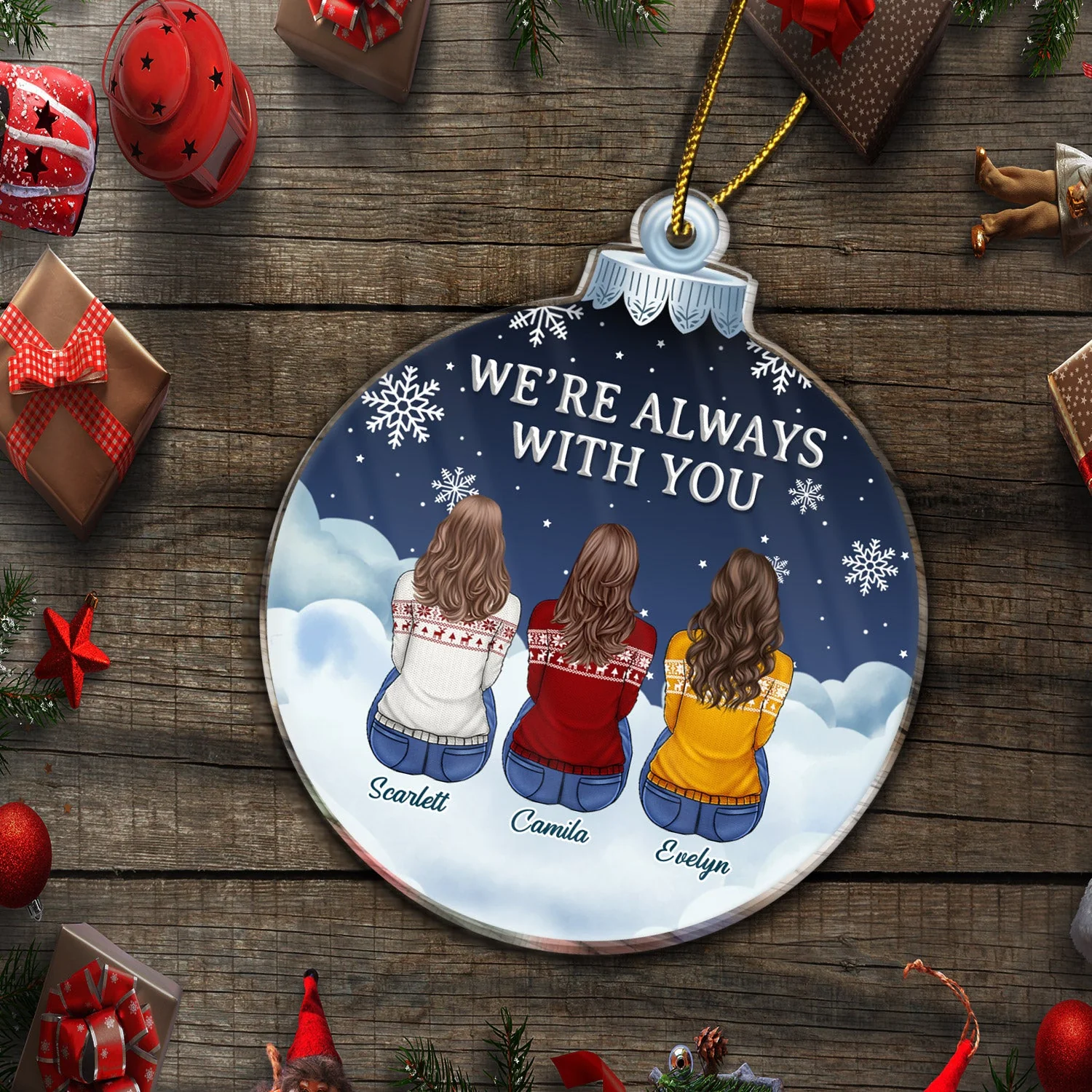 I Am Always With You - Christmas Memorial Gift For Family - Personalized Custom Shaped Acrylic Ornament - Image 5