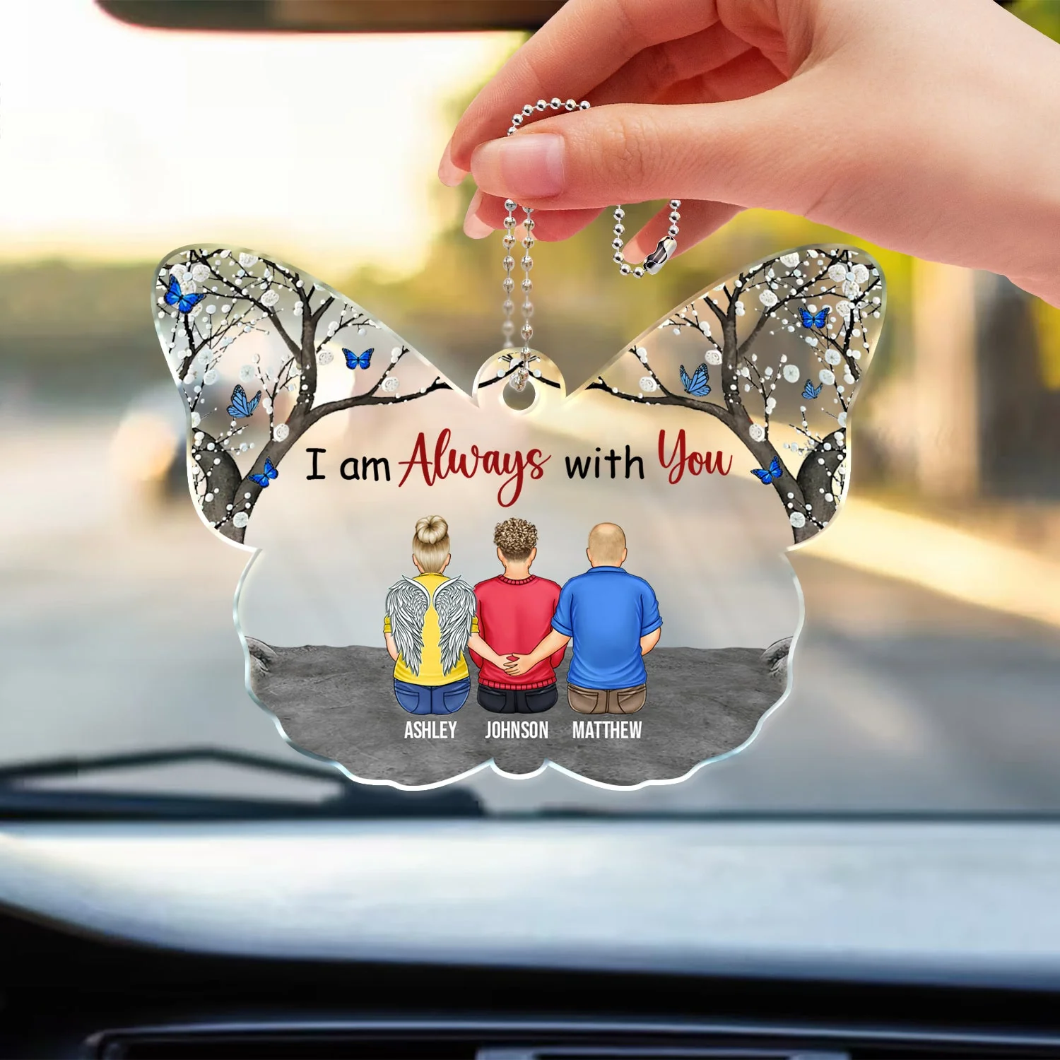 I Am Always With You - Memorial Gift For Family - Personalized Acrylic Car Hanger - Image 3