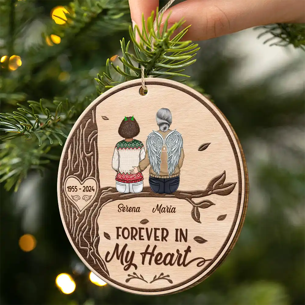 I Am Always With You Sitting On The Tree - Personalized Custom Shaped Wooden Ornament - Image 2