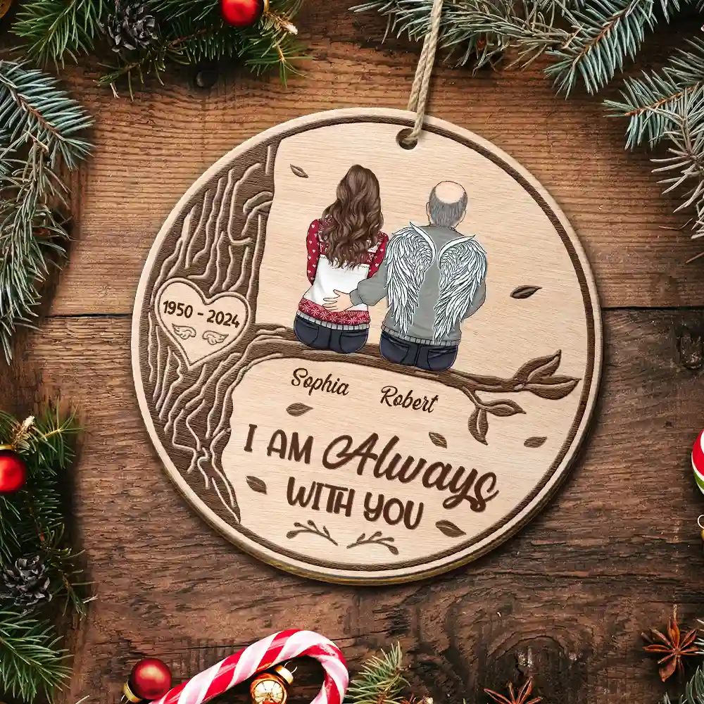 I Am Always With You Sitting On The Tree - Personalized Custom Shaped Wooden Ornament - Image 5