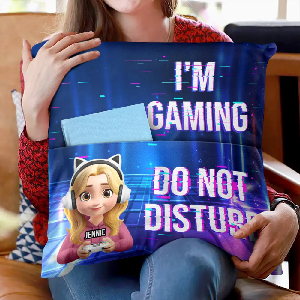 I Am Gaming Do Not Disturb 3D Effect Gamer - Personalized Pocket Pillow - Image 2