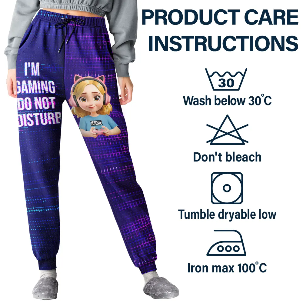 I Am Gaming Do Not Disturb 3D Effect Gamer - Personalized Sweatpants - Image 5