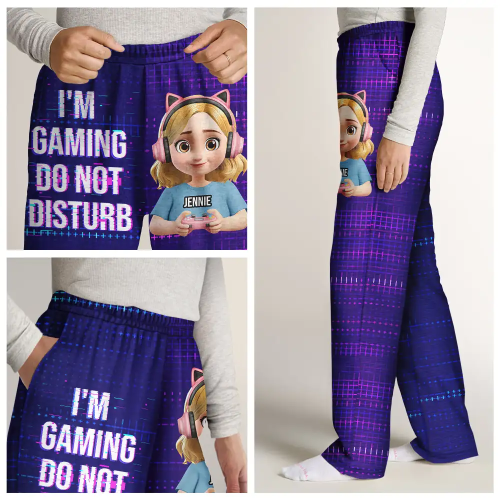 I Am Gaming Do Not Disturb 3D Effect Gamer - Personalized Sweatpants - Image 7
