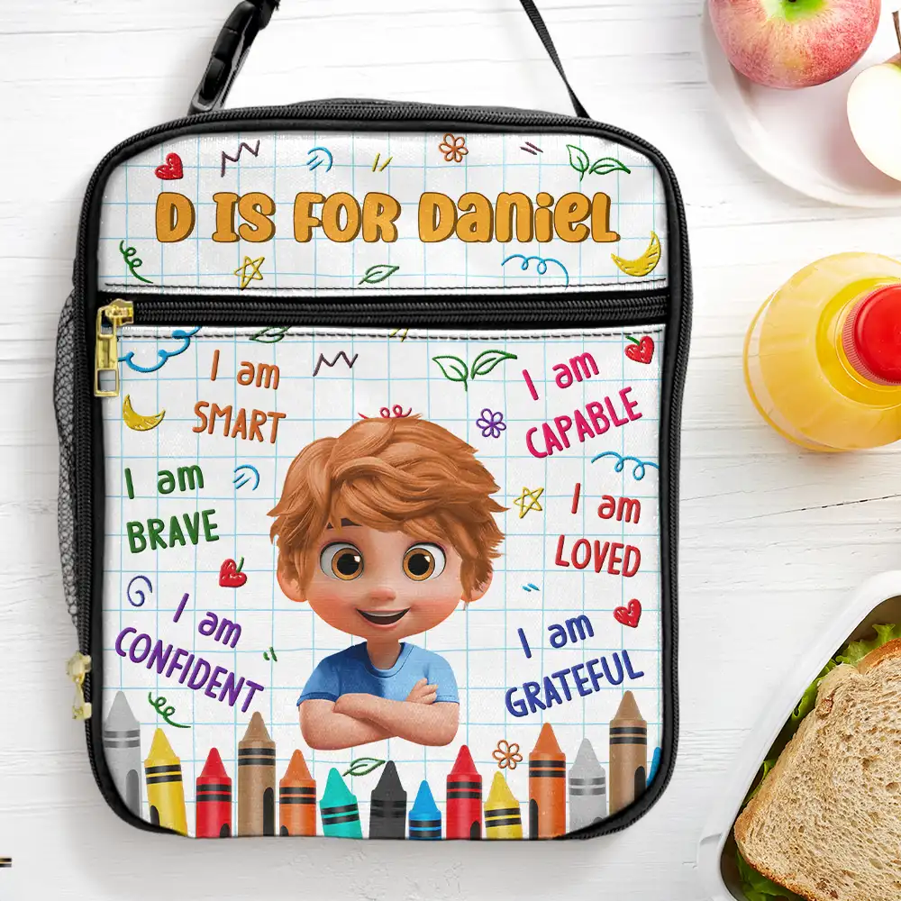 I Am Kind I Am Capable - Personalized Kids Lunch Bag - Image 3