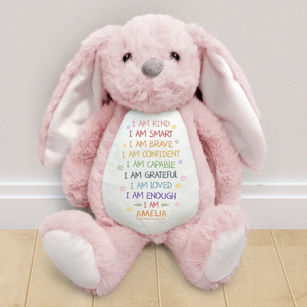 I Am Kind I Am Smart - Personalised Soft Toy Bunny - Image 2