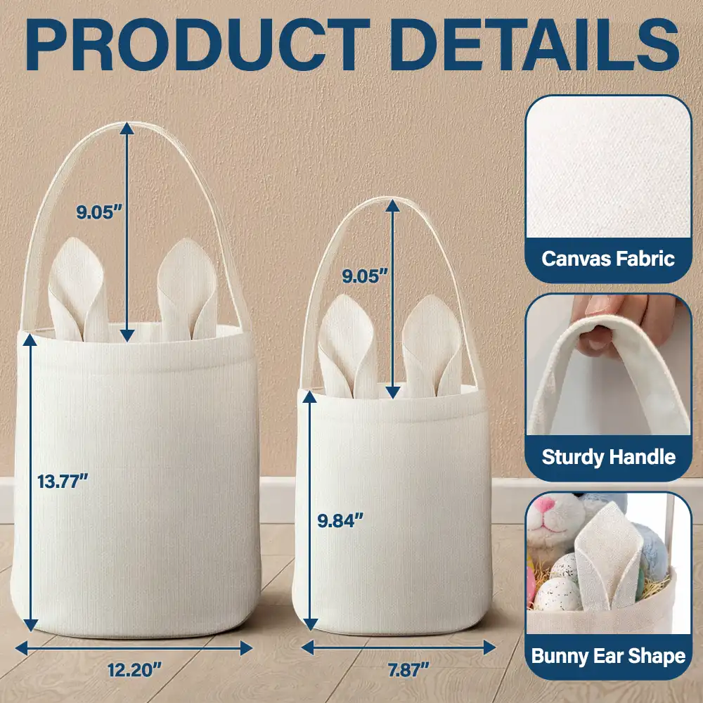 I Am Kind I Am Smart - Personalized Bunny Ears Bucket Bag - Image 5