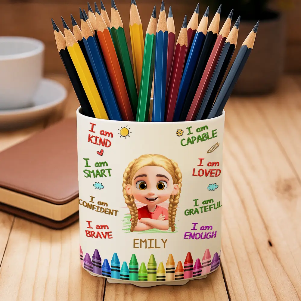 I Am Kind I Am Smart - Personalized Rotating Pen Holder - Image 2