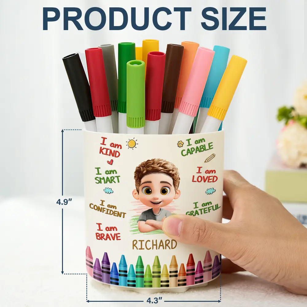 I Am Kind I Am Smart - Personalized Rotating Pen Holder - Image 4