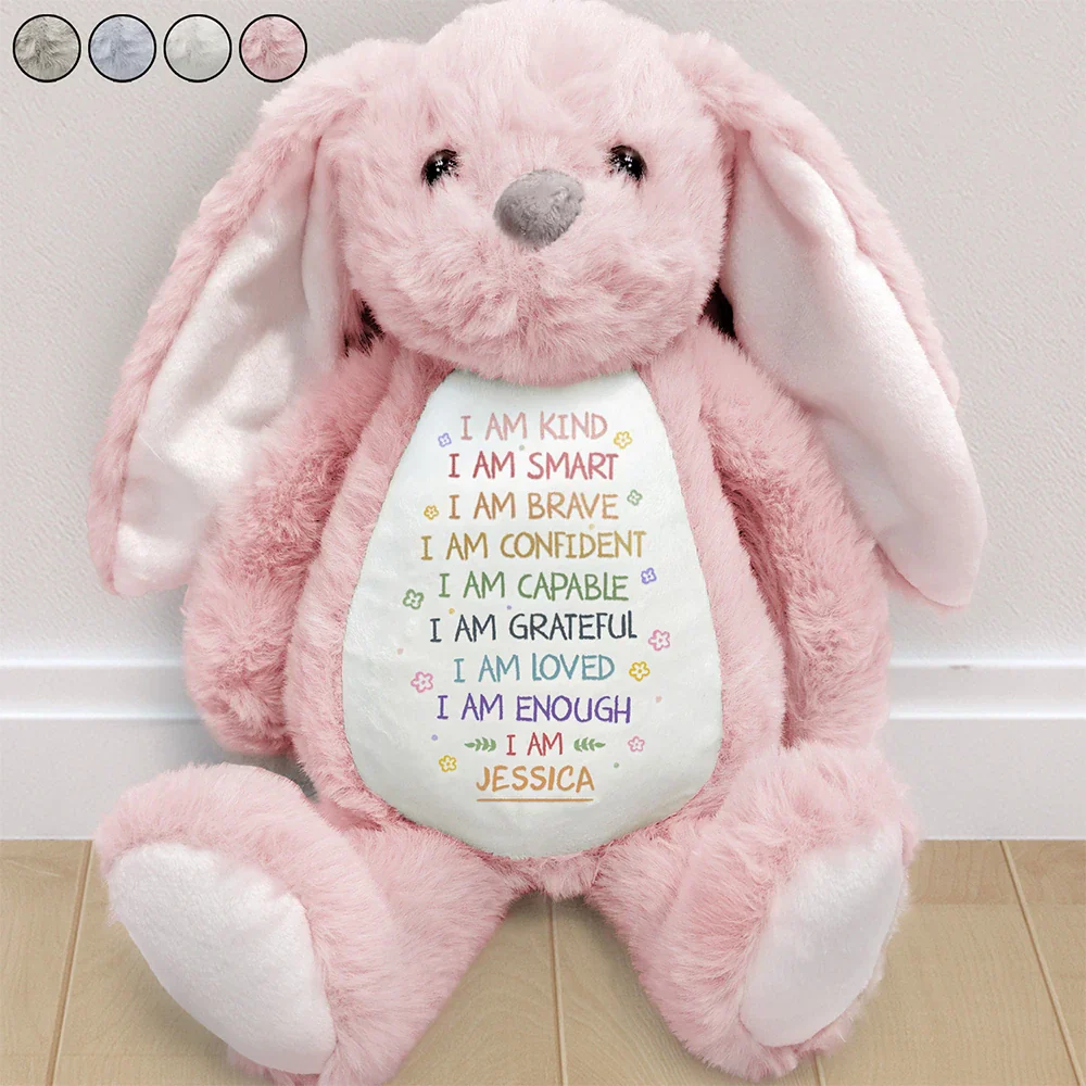 I Am Kind I Am Smart - Personalized Soft Toy Bunny