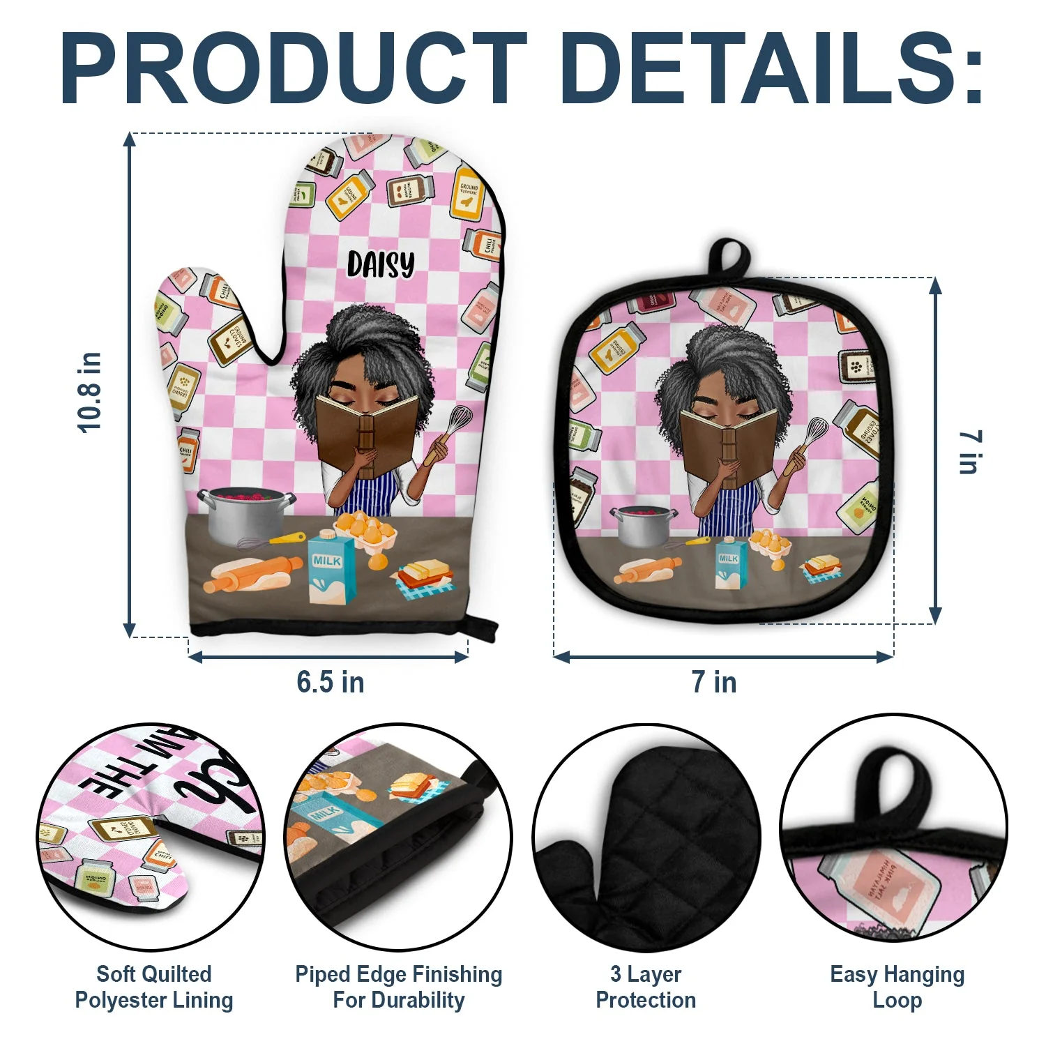 I Am The Secret Ingredient - Gift For Cooking Lovers, Gift For Mother - Personalized Oven Mitts, Hot Holders - Image 3