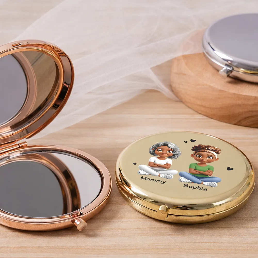 I Am Who I Am Today As A Reflection Of You - Personalized Compact Mirror - Image 2