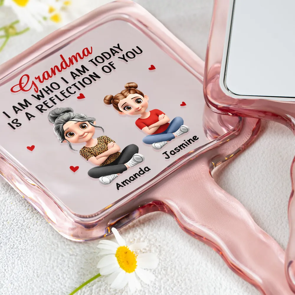 I Am Who I Am Today Is A Reflection Of You - Personalized Handheld Mirror - Image 3