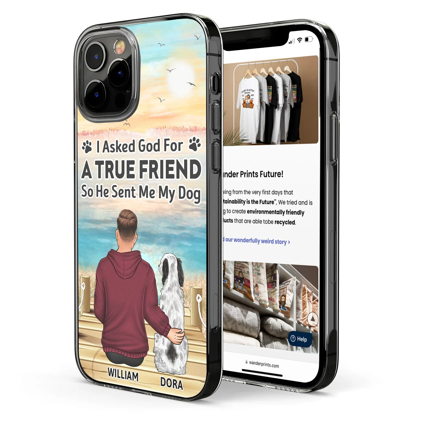I Asked God For A True Friend - Gift For Dog Lovers, Dog Mom, Dog Dad - Personalized Clear Phone Case - Image 2