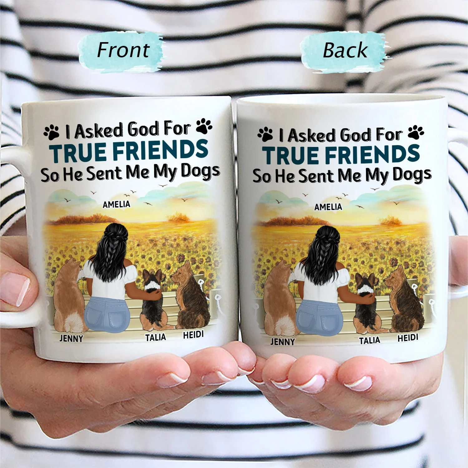 I Asked God For A True Friend - Gift For Dog Lovers, Dog Mom, Dog Dad - Personalized Mug - Image 2
