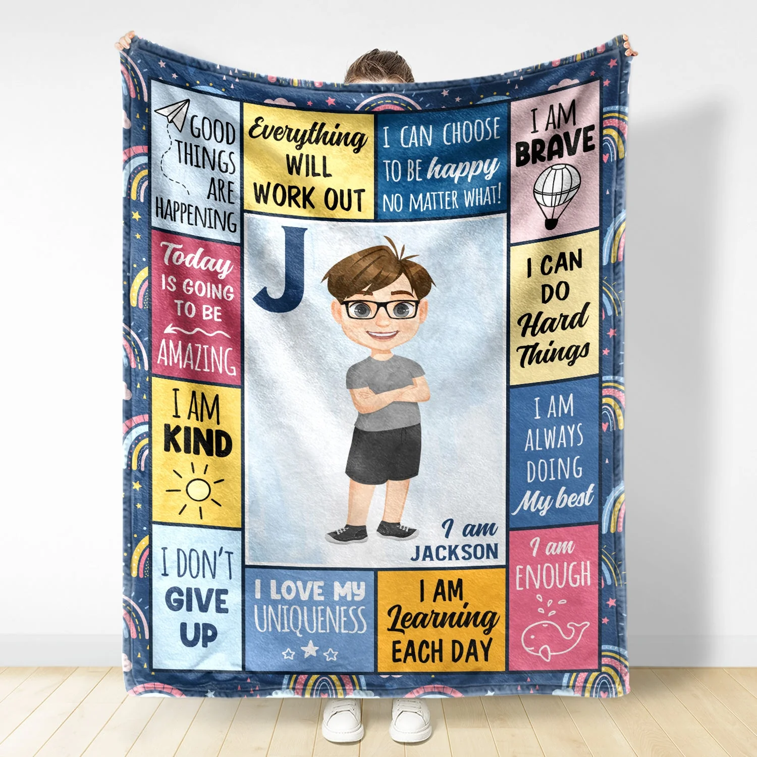I Can Choose To Be Happy - Gift For Kids - Personalized Fleece Blanket - Image 2