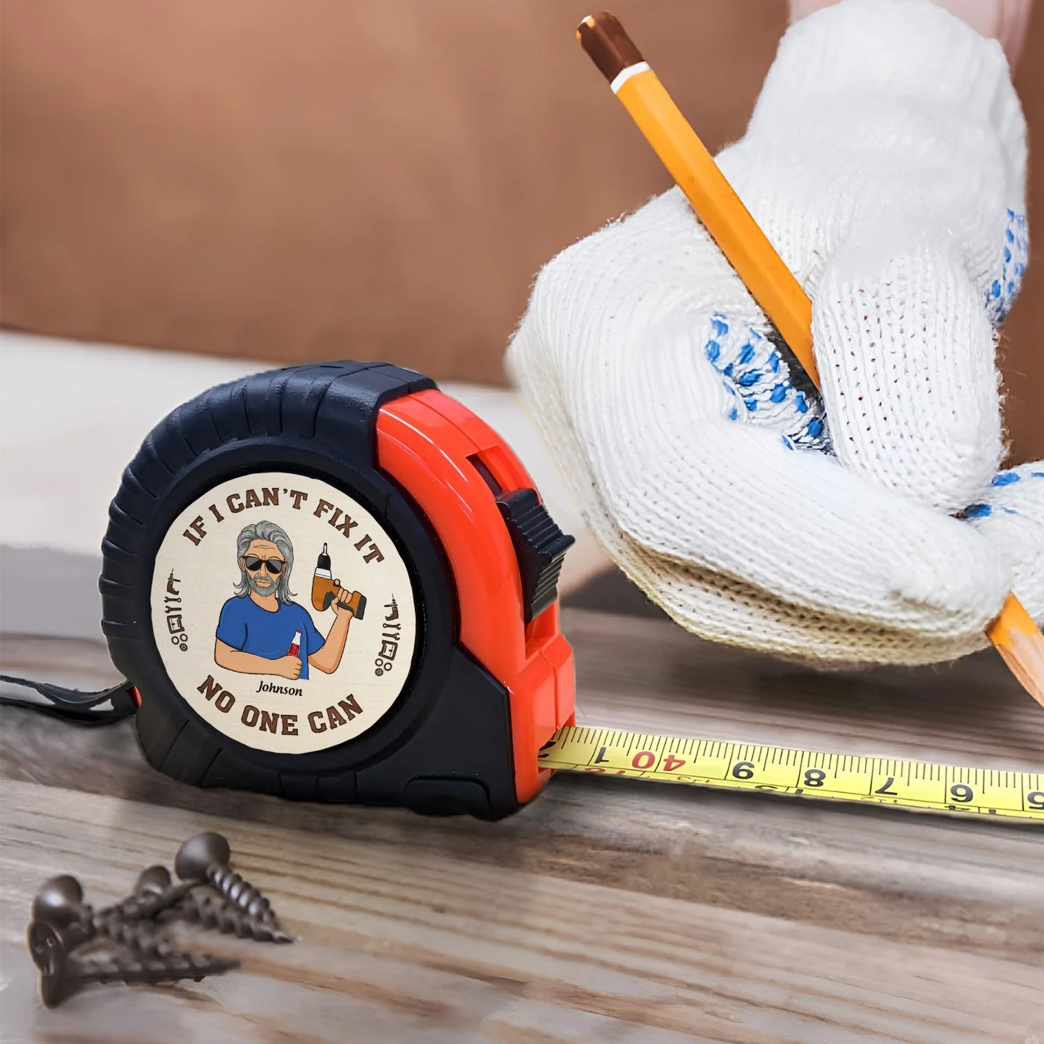 I Can Fix Anything Except Stupid - Gift For Men, Dad, Father, Grandfather, Grandpa, Husband - Personalized Tape Measure - Image 4