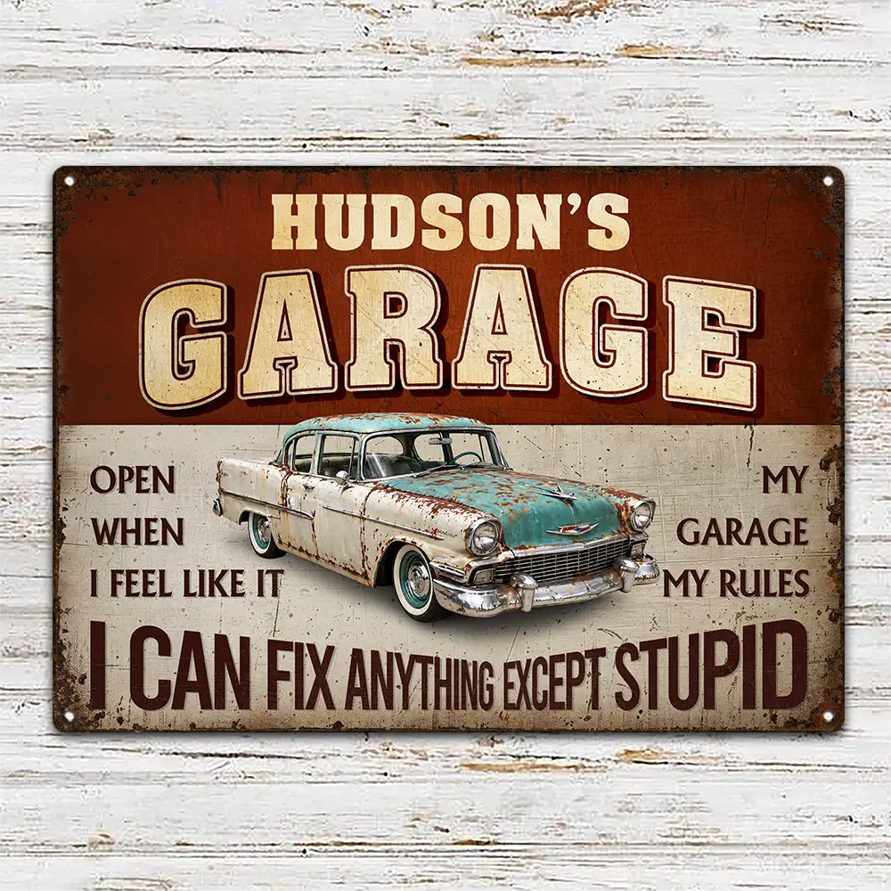I Can Fix Anything Except Stupid - Personalized Classic Metal Signs - Image 2