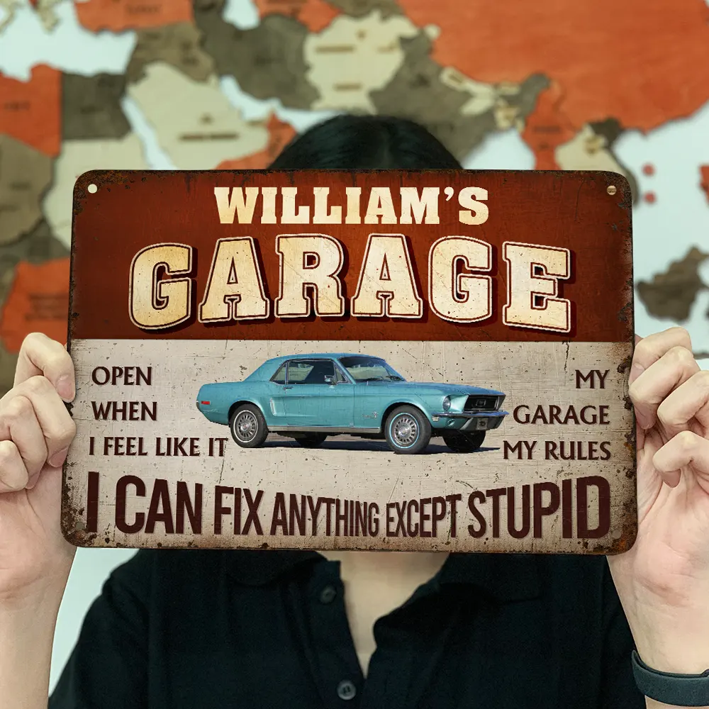 I Can Fix Anything Except Stupid - Personalized Classic Metal Signs - Image 3