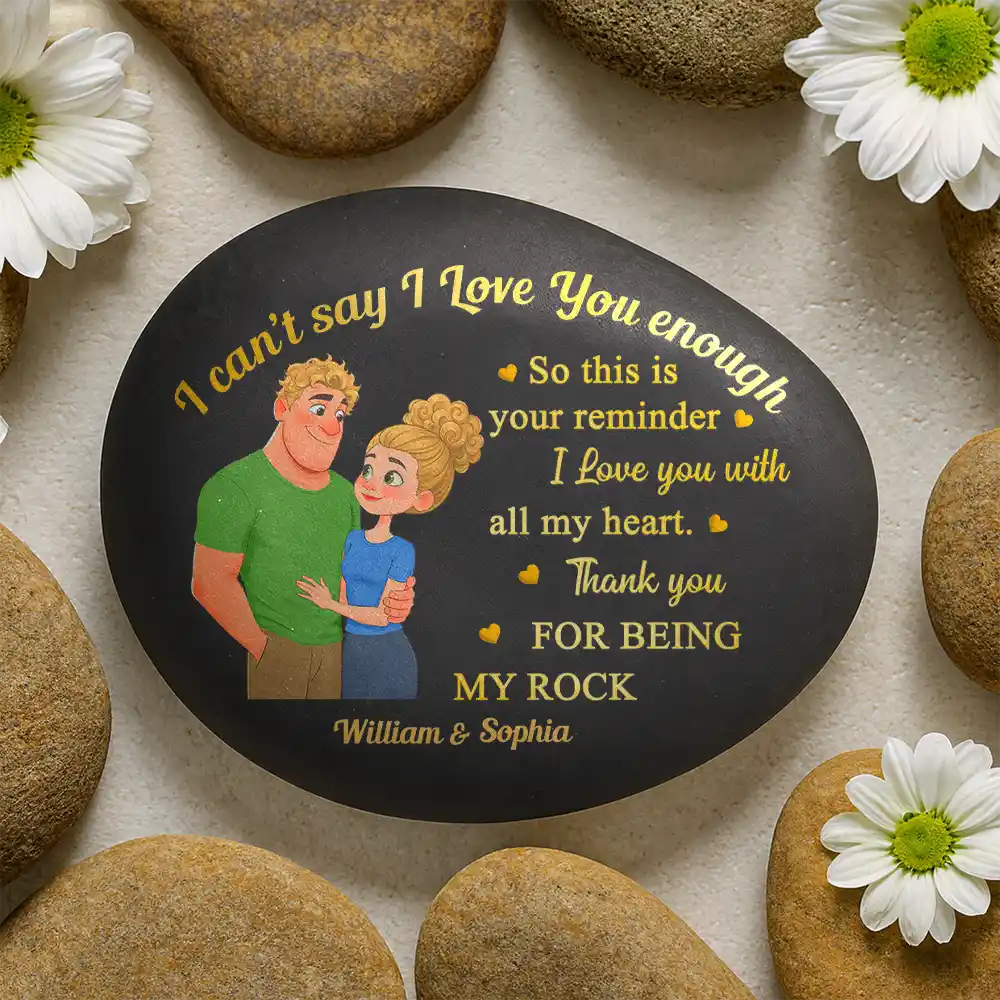 I Can't Say I Love You Enough So This Is Your Reminder Hugging Couple - Personalized Printed Rock - Image 2