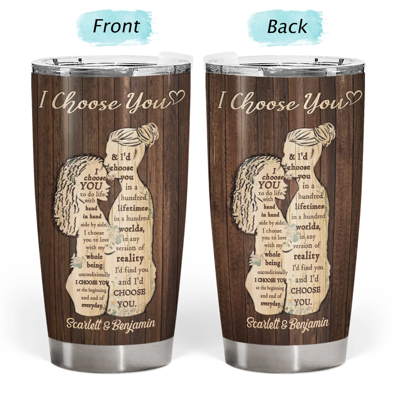 I Choose You - Anniversary Gift For Couples - Personalized Tumbler - Image 3