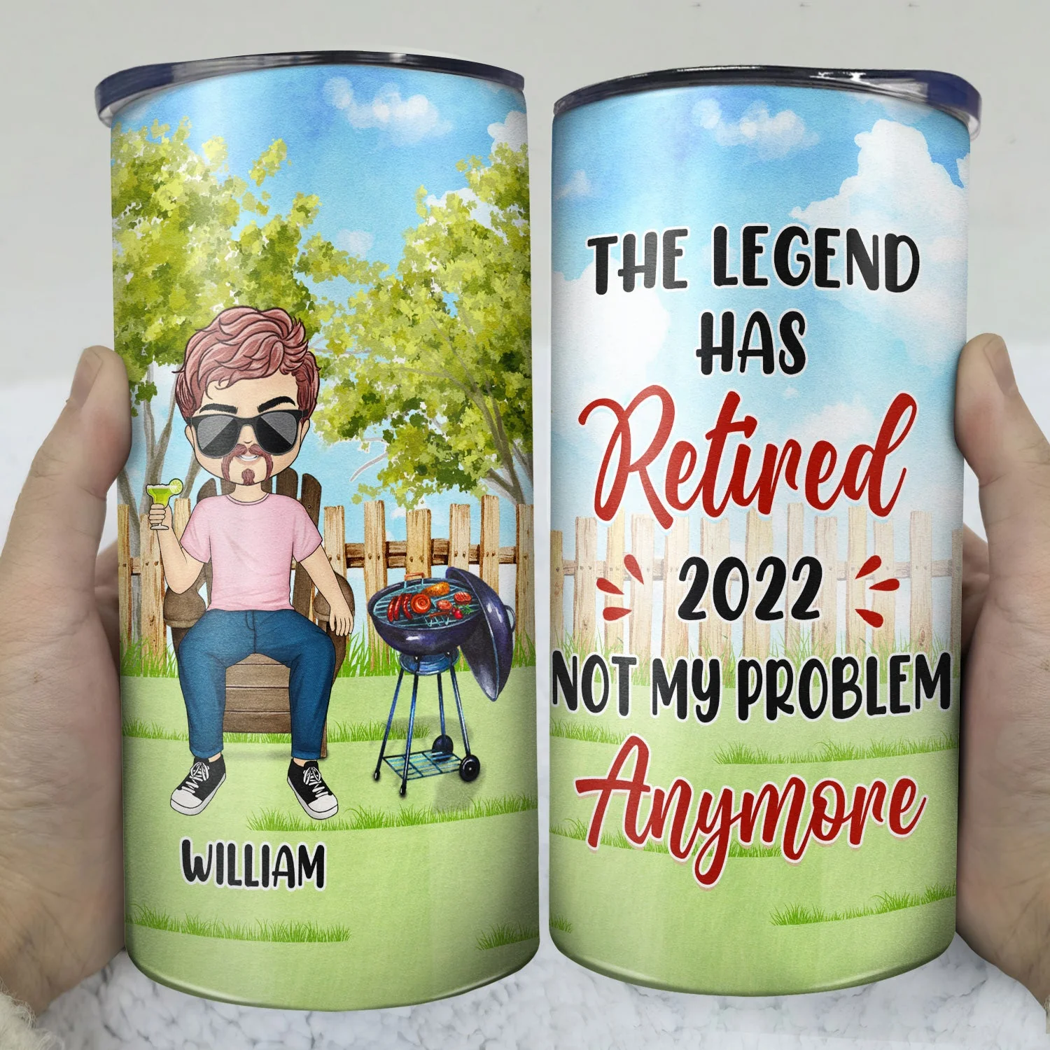 I Don't Give A Sip I'm Retired - Retirement Gift, Gift For Grandparents - Personalized Custom 4 In 1 Can Cooler Tumbler - Image 3