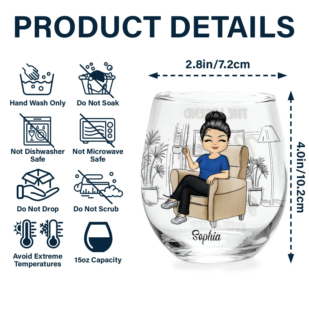 I Don't Give A Sip Retired - Personalized Stemless Wine Glass - Image 5