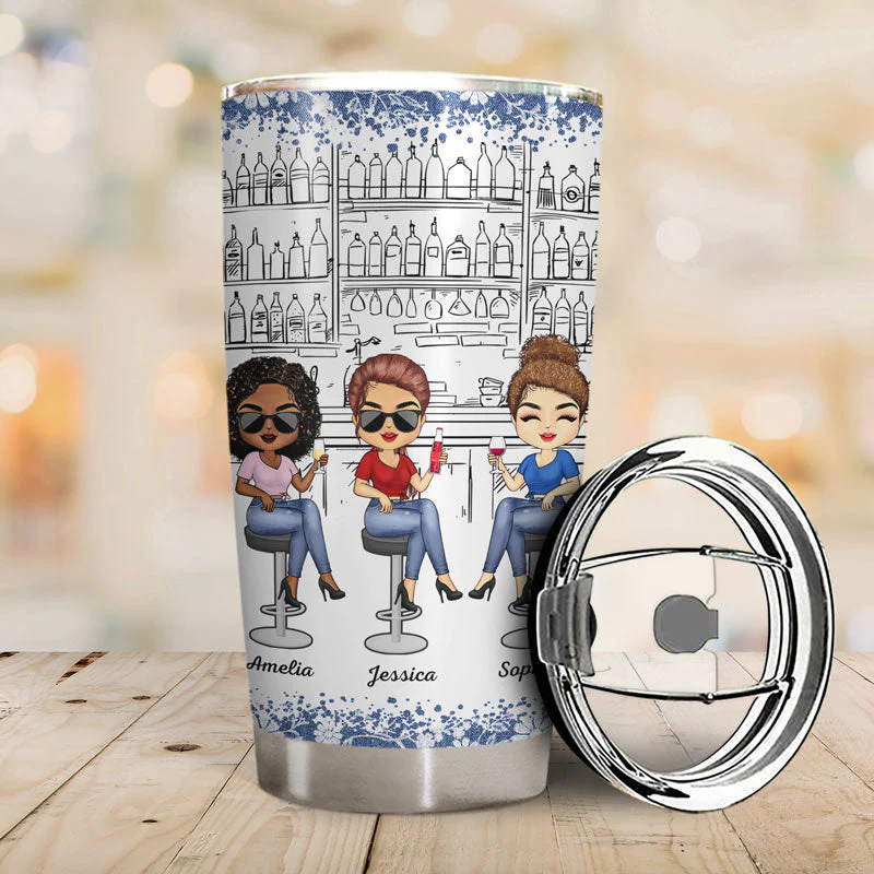 I Don't Know What's Tighter Our Jeans Or Our Friendship - Gift For Besties - Personalized Custom Tumbler - Image 2