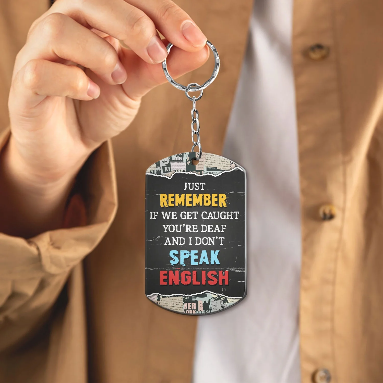 I Don't Speak English - Gift For Besties, Sisters - Personalized Aluminum Keychain - Image 4