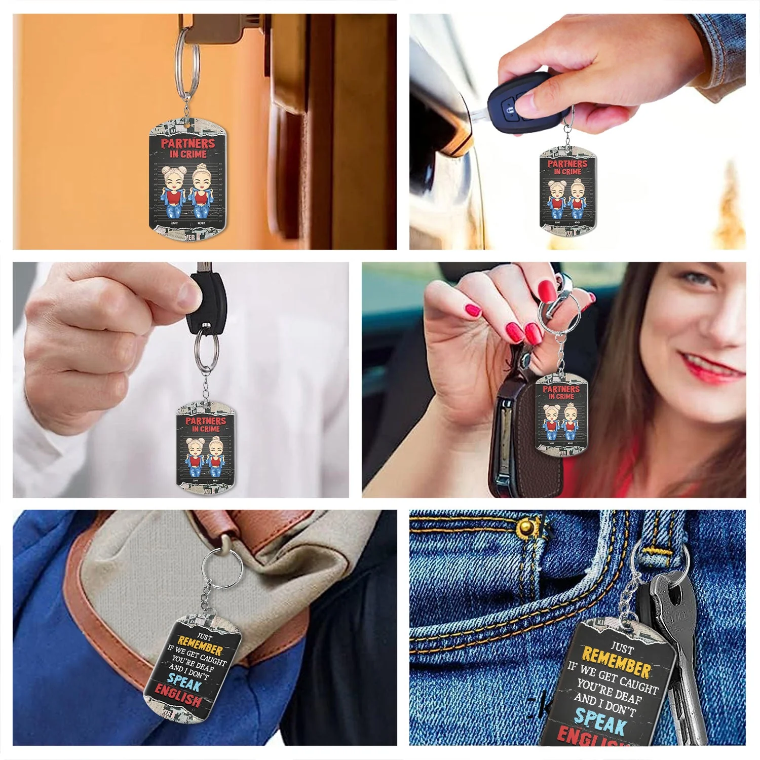 I Don't Speak English - Gift For Besties, Sisters - Personalized Aluminum Keychain - Image 6