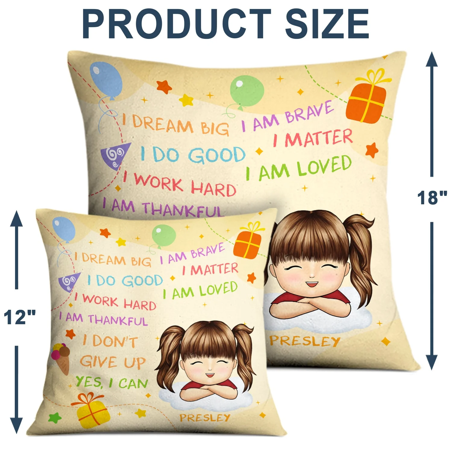 I Dream Big I Do Good - Gift For Granddaughter, Grandson, Kids - Personalized Pillow - Image 4