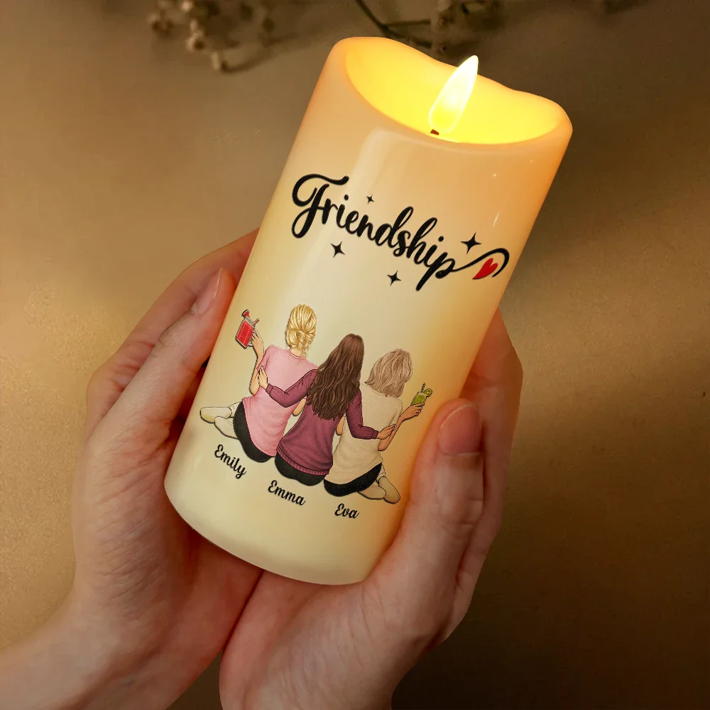 I Feel So Lucky My Friend Is You - Personalized Flameless LED Candle - Image 3
