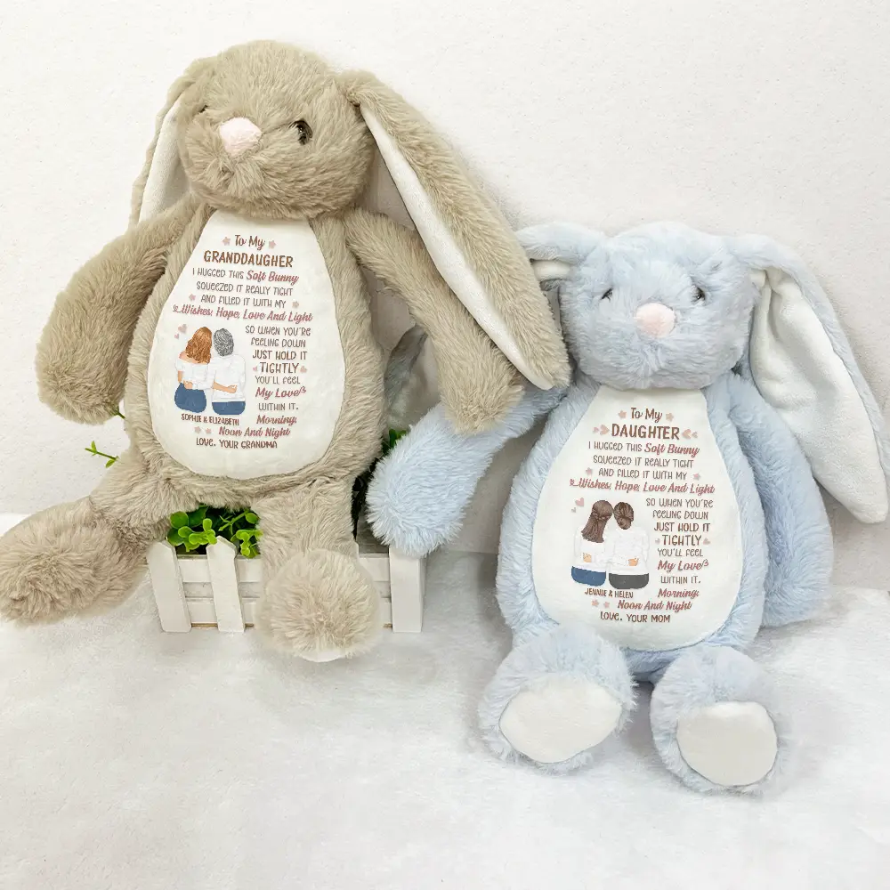 I Filled It With My Wishes Bestie Sister - Personalized Soft Toy Bunny - Image 3