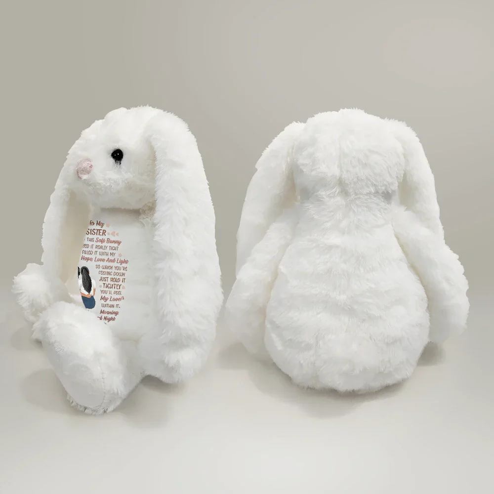I Filled It With My Wishes Bestie Sister - Personalized Soft Toy Bunny - Image 4
