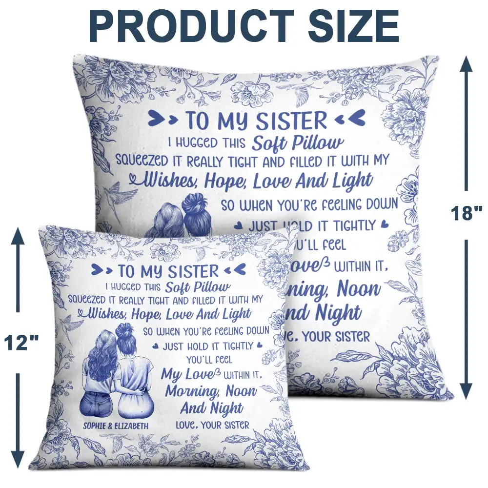 I Filled It With My Wishes Bestie Sister Toile - Personalized Pillow - Image 4