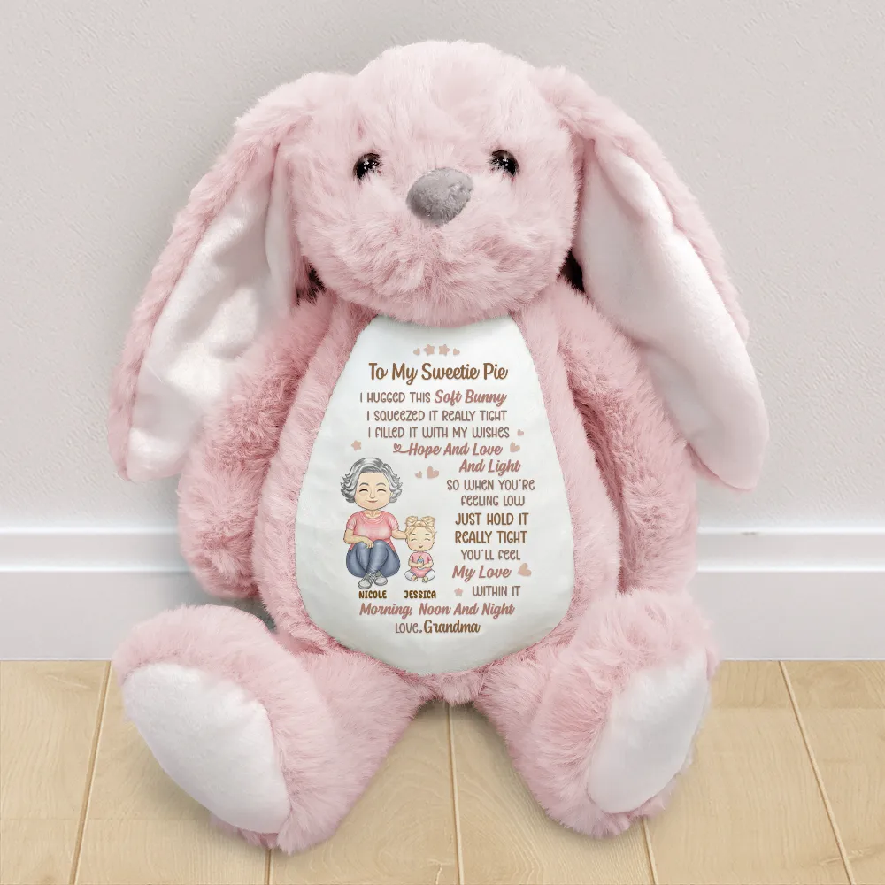 I Filled It With My Wishes Grandmother Granddaughter - Personalized Soft Toy Bunny - Image 2